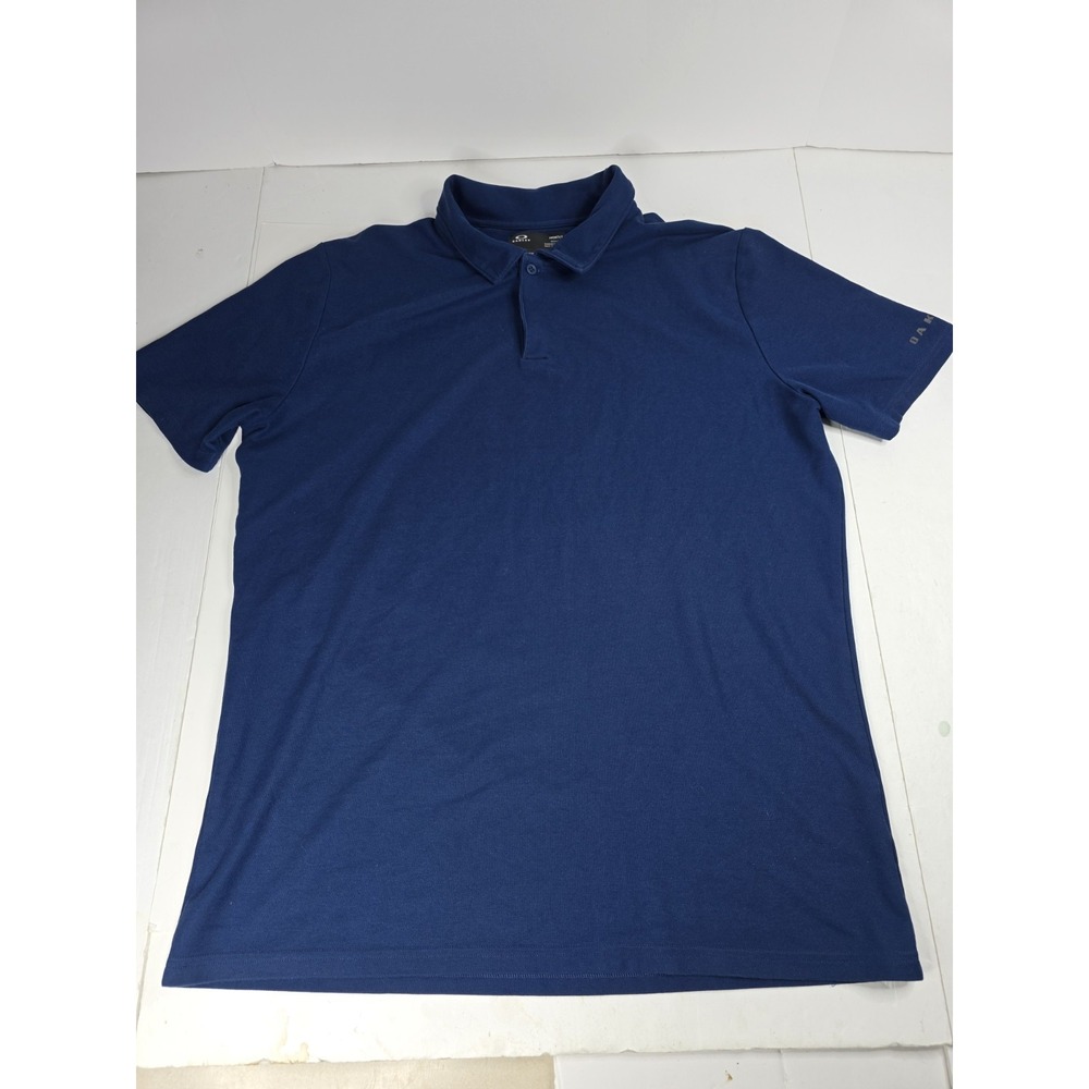 OAKLEY‎ GOLF POLO SHIRT XL BLUE POLY HYDROLIX PERFORMANCE REGULAR FIT GOLF SPORT
